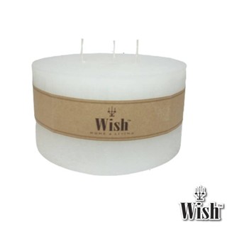 เทียนแท่งสีขาว White Pillar Candle (3 Wicks) (3 ไส้เทียน) ขนาด กว้าง 5.5 นิ้ว x สูง 3 นิ้ว