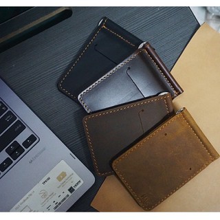 Money Clip “เท่ห์ คลาสสิค ” หนังแท้ 100% ตอกชื่อฟรี