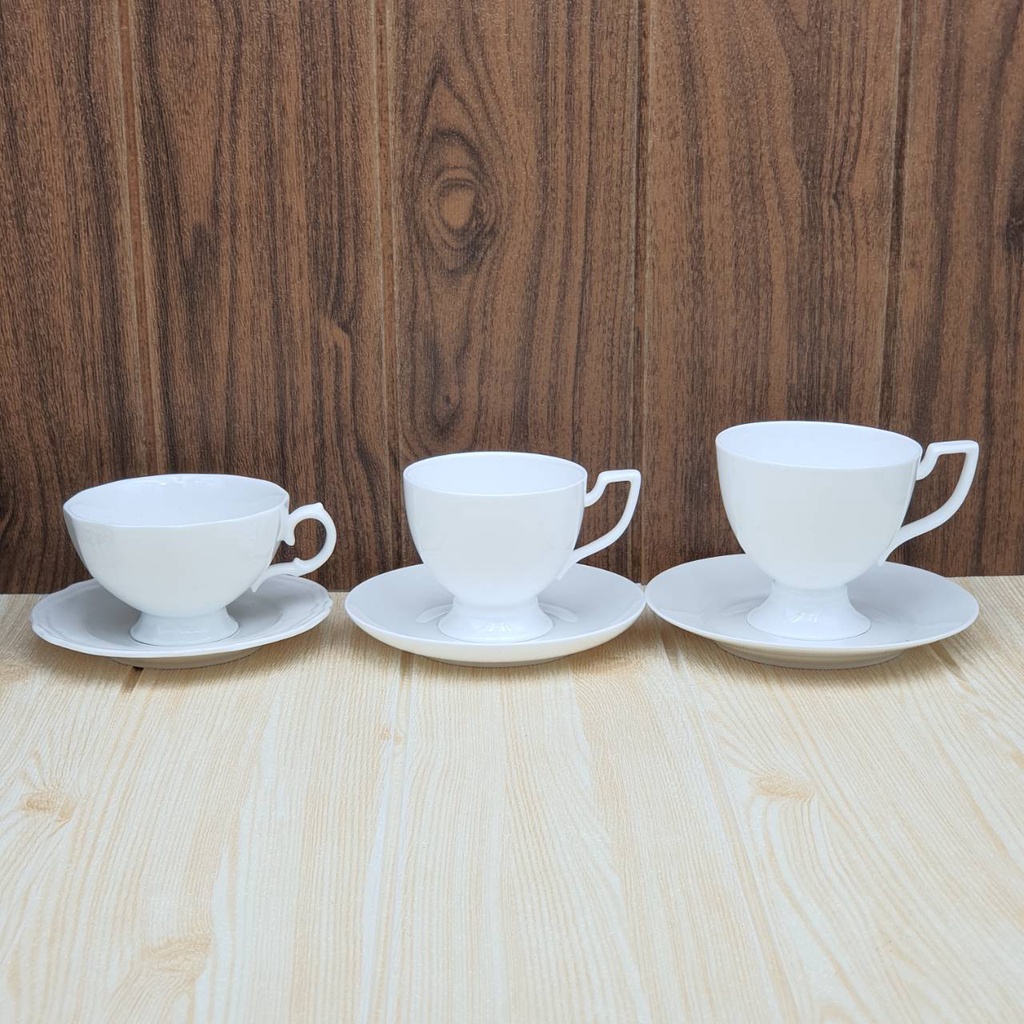 แก้วกาแฟ เซรามิค สีขาว มี 3 ขนาด
