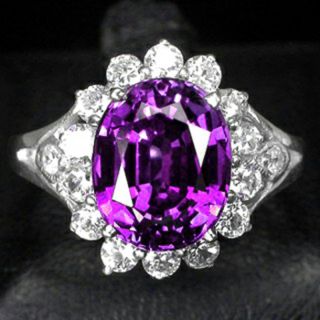 แหวนเงินแท้ 925 พลอย แอเมทิสต์ Amethyst น้ำหนัก 3.41 กะรัต. สวยไฟดี