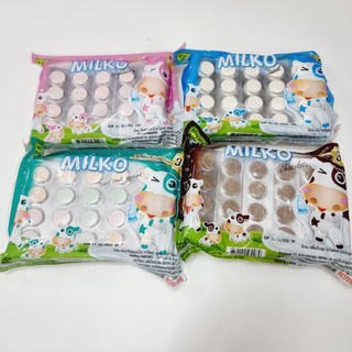 นมอัดเม็ด ตรา milko  บรรจุ 100 เม็ด  รส นม ช็อค สตอ คละสี