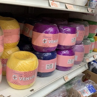 ด้ายถักซัมเมอร์วีนัส เบอร์ 20 เส้นใหญ่ (รวมครบทุกสี ที่ทางร้านมี) Venus Crochet Knitting Yarn