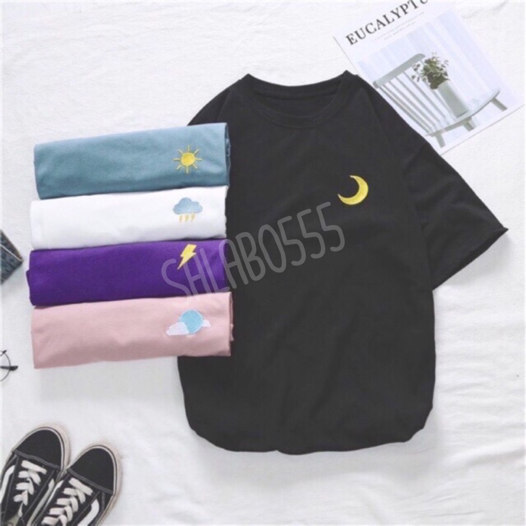 SALABO(พร้อมส่ง) ☀️🌙เสื้อยืด Day & Night สวมใส่สบาย ผ้านิ่ม พร้อมส่ง #9012