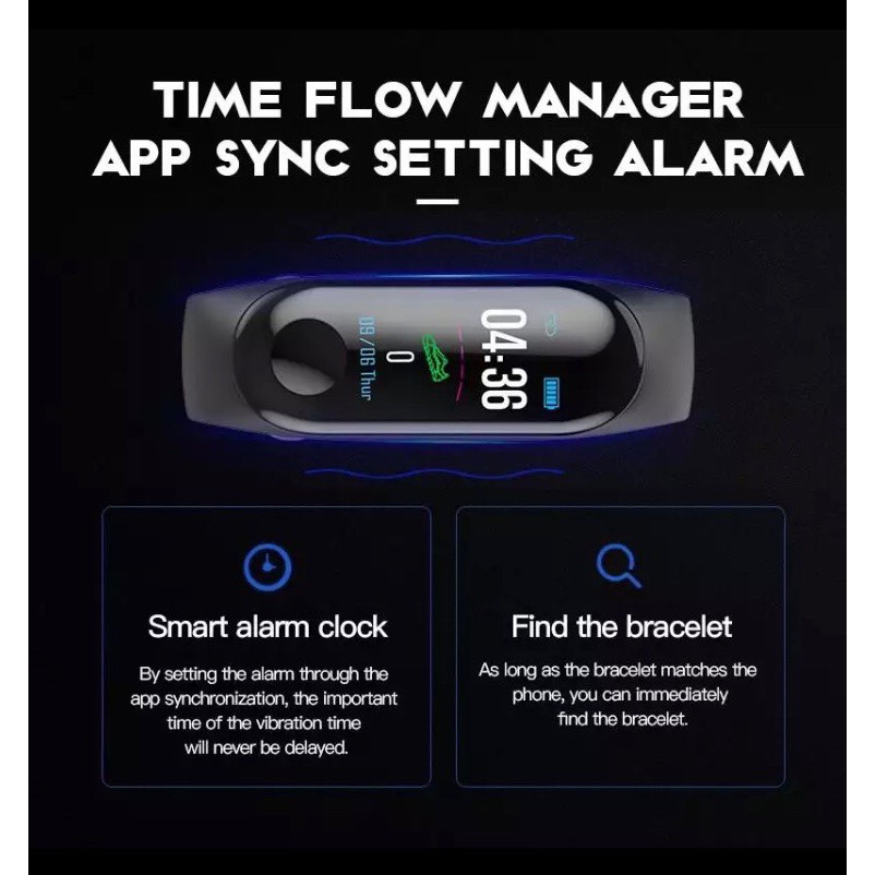 Sale Payday นาฬิกา Smart Watch M3 Black สีดำ วัดหัวใจ วัดความดัน วัดการวิ่ง เดิน แจ้งเตือนการโทรเข้า ข้อความ