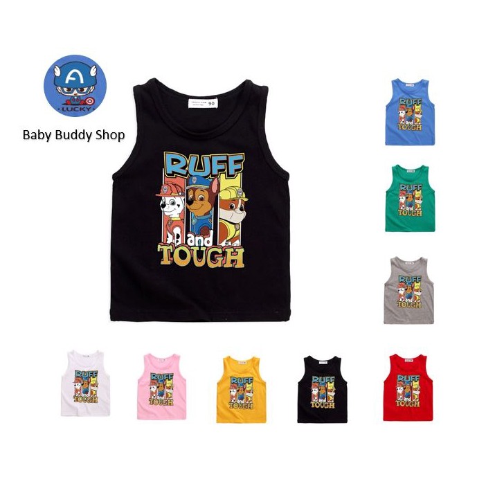 เสื้อกล้ามเด็ก Paw Patrol แขนกุด ผ้าฝ้าย 100% 8 สี ใส่ได้ทั้งเด็กชายและเด็กหญิง อายุ 1-10 ปี
