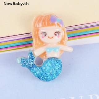 Newbaby 10 ชิ้น / ล็อต การ์ตูน เรซิน หลังแบน เรซิน เจียรหลังเบี้ย Kawaii นางเงือก เจียรหลังเบี้ย