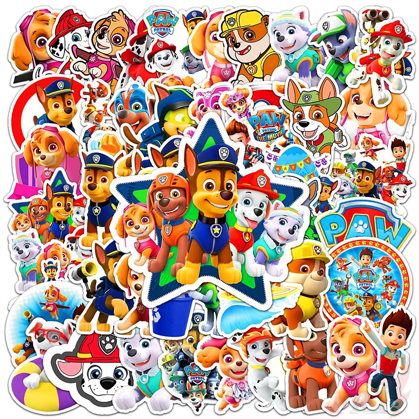 PAW Patrol Series 03 สติ๊กเกอร์ 50Pcs/Set Cartoon TV Shows DIY Fashion Waterproof Mixed Luggage Laptop Skateboard Doodle Decals สติ๊กเกอร์