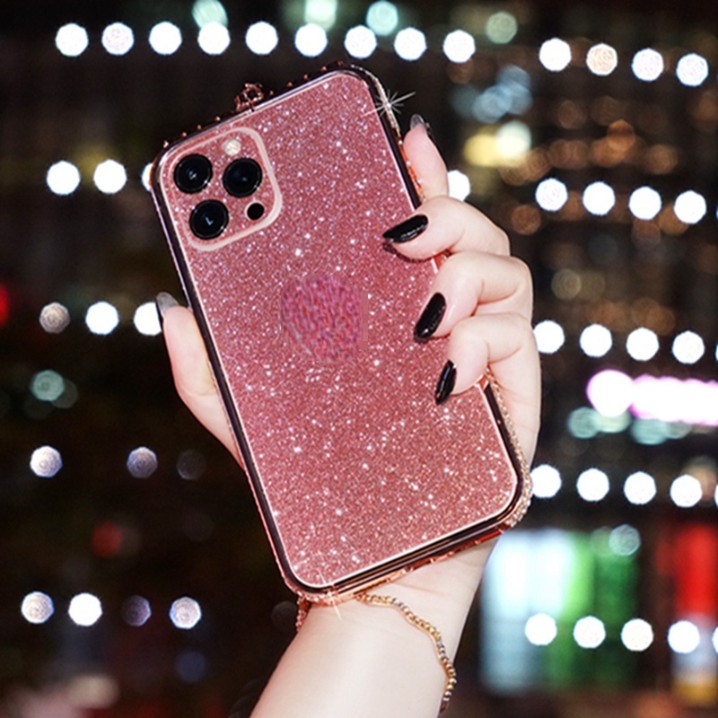 เคสโทรศัพท์มือถือ กรอบโลหะ ประดับเพชรเทียม กลิตเตอร์ สําหรับ iPhone 15 14 13 Promax 12 11Pro 12Pro 13 Pro - รูปที่ 4