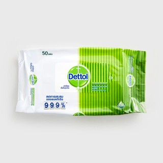 ทิชชูเปียก Dettol (เดทตอล) บรรจุ 50 แผ่น