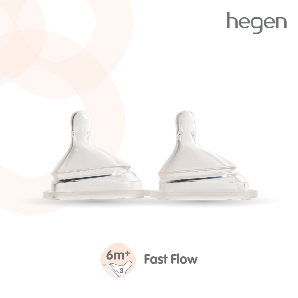Hegen จุกนม #3 Fast Flow น้ำนมไหลเร็ว แพ็ค 2 ชิ้น เหมาะสำหรับวัย 6 เดือน+