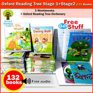 (ได้coinคืน10%)*ส่งฟรี มีเก็บปลายทาง* ใหม่ล่าสุด Oxford Reading Tree stage 1 - 2 จำนวน 132 Books + 3 Workbooks+Oxford Dictionary