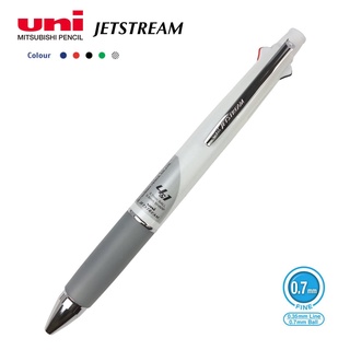 Uni Jetstream ปากกาลูกลื่น + ดินสอกด ยูนิ เจ็ทสตรีม 4&amp;1 MSXE5-1000 0.7mm (ด้ามสีขาว)