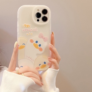 เคสซิลิโคนนิ่ม ลายการ์ตูนเป็ดน่ารัก สําหรับ iPhone 15 Pro Max 15 Plus 14Pro 14ProMax 11 12 13 Pro Max mini X XS Max XR 7 8 Plus SE