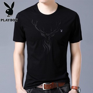 เสื้อยืด Playboy cotton short สีดำ