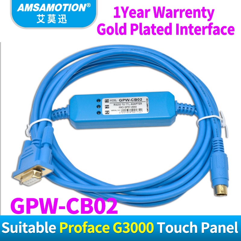 SZ Amsalmotion GPW-CB02 สายสื่อสารเหมาะสําหรับ Proface GP3000 ด้านล่างหน้าจอสัมผัสสายการเขียนโปรแกรม