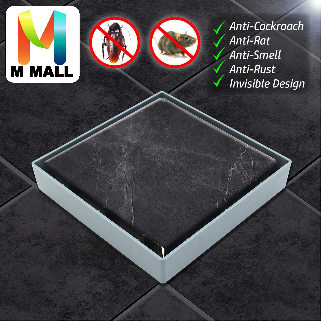 M MALL CONCEALED FLOOR GRATING TILES เครื่องกรองน้ํา SQUARE FLOOR DRAIN FG80