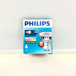 หลอดไฟHalogen LED Spot PHILIPS ขั้วGU10 4.6w Warm White แสงเหลือง 410Lumen รุ่นEssential ทัศศิพร Tassiporn