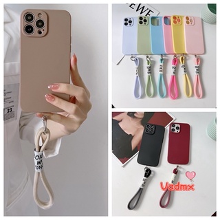 เคสโทรศัพท์มือถือแบบนิ่ม ผิวด้าน พร้อมสายคล้อง สีแคนดี้ เรียบง่าย สําหรับ Xiaomi Mi 10T 9T Pro Lite Redmi K20 Pro K30