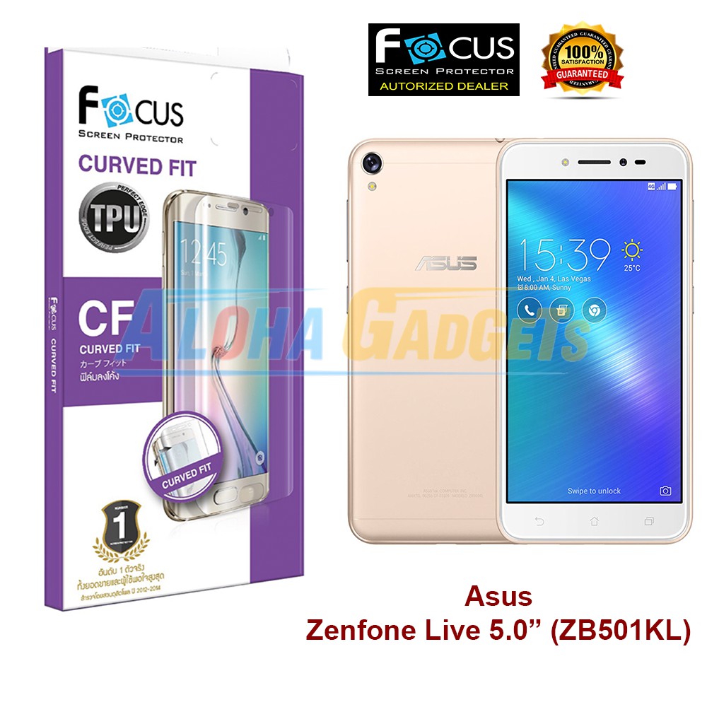 Focus ฟิล์มลงโค้งเต็มหน้าจอ Asus Zenfone Live 5.0" (ZB501KL) (Curve Fit TPU)