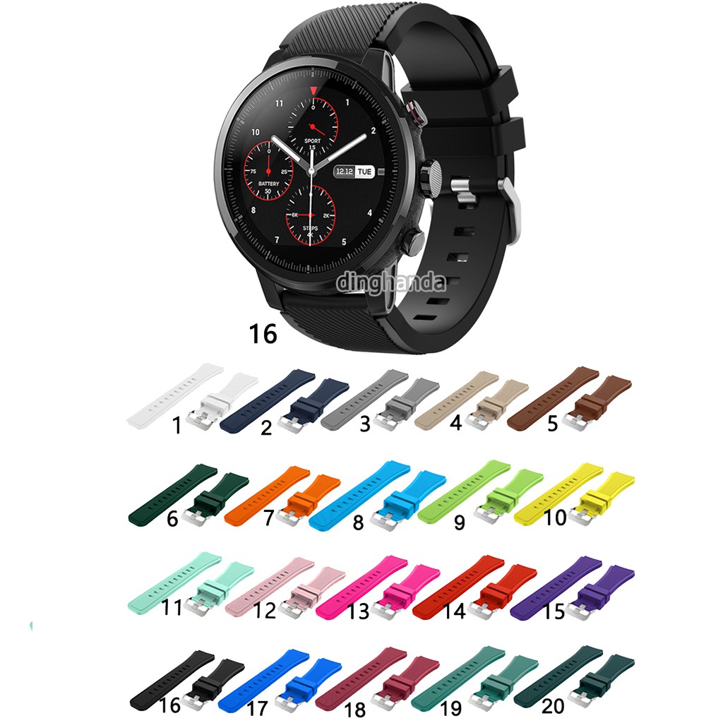 สายนาฬิกาซิลิโคนสําหรับ Huami Amazfit Stratos 2 2S 3 PACE Balance Bip5 pro GTR4 3 pro 2e