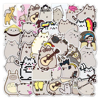 Z&amp;m❀ สติกเกอร์ Pusheen ❀ สติกเกอร์ Pusheen Things กันน้ํา สําหรับตกแต่งของเล่น 50 ชิ้น ต่อชุด