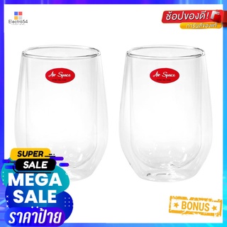 แก้วน้ำ 370ml AIR SPACE DOUBLE WALL แพ็ค 2 ใบTUMBLER 370ml AIR SPACE DOUBLE WALL PACK 2