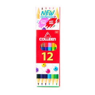 สีไม้คอลลีน 12 สี 6 แท่ง