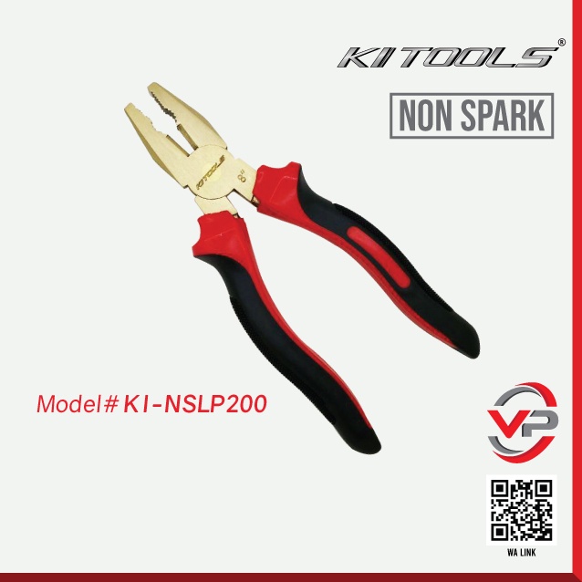 KI TOOLS NON SPARK LINEMAN PLIERS 8 INCHES (MODEL : KI-NSLP200) - 1 ชิ้น