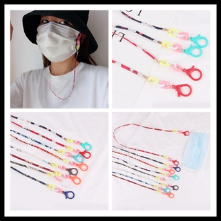 Long Chain Double Buckle Anti-lost Mask Hanging Chain Fabric Children Rope Lanyard For Glasses Face Shield