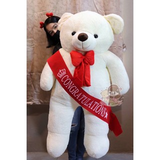 ตุ๊กตาหมีเท็ดดี้ พร้อมสายยินดีด้วย หมีรับปริญญา (สีขาว)