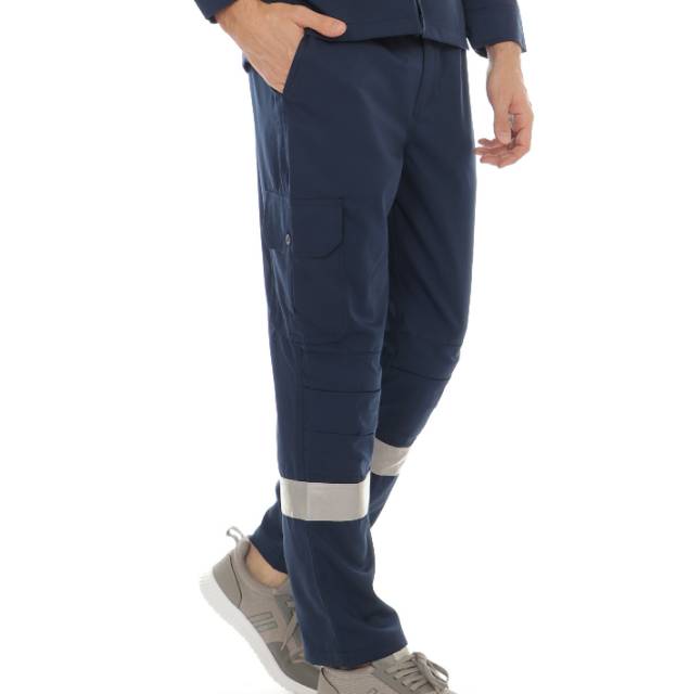OTRAHUM Field Pants Wearpack Pants Safety K3 สีกรมท่าสีน้ําเงินเข้มพร้อม 3M Scotlite Hifi Hivis Cargo Engineering Workshop ช่าง