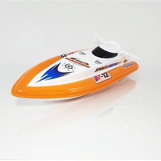 สนุกมาก_สีน้ำเงิน   เรือบังคับวิทยุ Speedboat Sports Racing ใช้คลื่น 2.4 GHz ระบบขับเคลื่อนสองมอเตอร์ เล่นสนุกมาก_สีส้ม