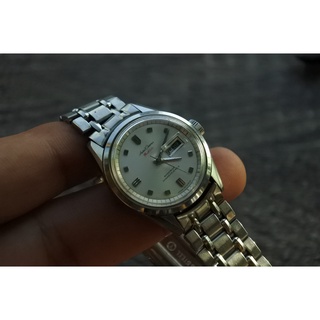 นาฬิกา Vintage มือสองญี่ปุ่น SEIKO CHORUS WEEKDSATERระบบAUTOMATIC ผู้หญิง ทรงกลม กรอบเงิน หน้าเทา หน้าปัด 28mm