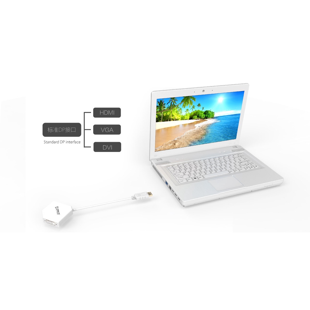 ORICO (DPT-HDV3-WH) DP To HDMI DVI VGA Adapter To รูปที่ 5