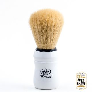 แปรงโกนหนวด Omega S10049 Professional S-Brush WHITE (Synthetic) พู่โกนหนวด