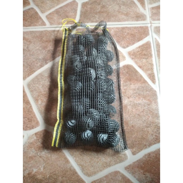 Bioball Bio Ball Gutter Filter 50 ชิ้น + ตาข่ายกรองตู้ปลา