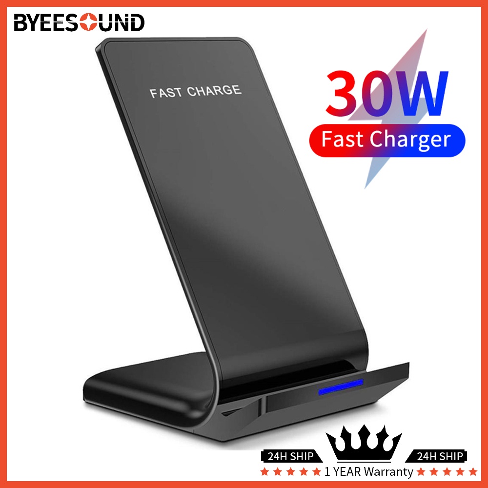 แท่นชาร์จไร้สาย Qi 30W ชาร์จเร็ว สําหรับ iPhone Samsung