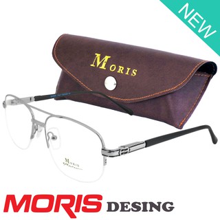 Moris แว่นตา รุ่น 2904 สีเงิน กรอบเซาะร่อง ขาสปริง วัสดุ สแตนเลส สตีล กรอบแว่นตา Frame Eyeglass Eyewear