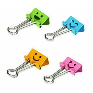 Deli 8486 คลิปหนีบกระดาษ ตัวหนีบกระดาษ ขนาดกลาง 48 ชิ้น 4 สี Smiley Paper Clip