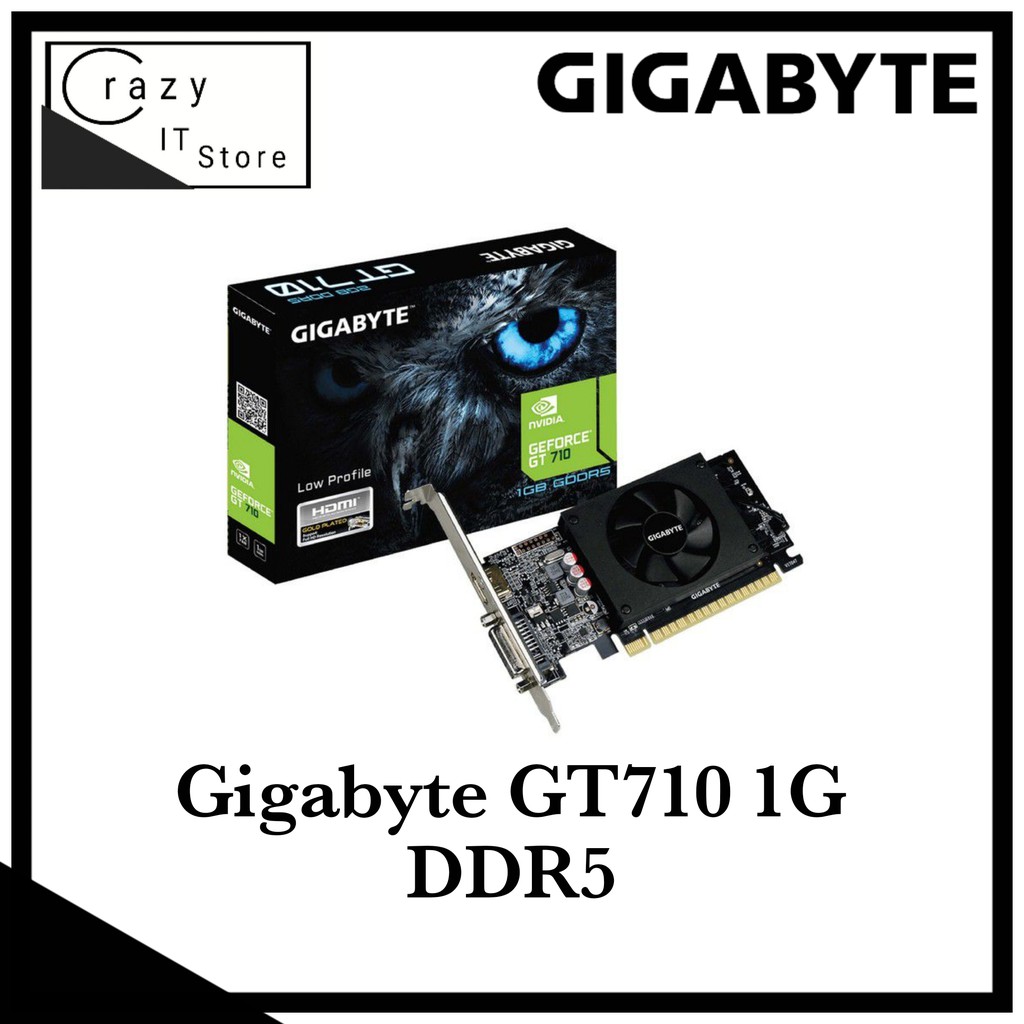 Gigabyte Geforce GT 710 1GB GDDR5 64bit กราฟิกการ์ดโปรไฟล์ต่ํา