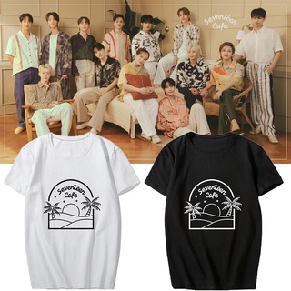 เสื้อยืดแขนสั้นลําลอง พิมพ์ลาย Kpop SEVENTEEN CAFE แฟชั่นฤดูร้อน สําหรับผู้ชาย และผู้หญิงS-5XL