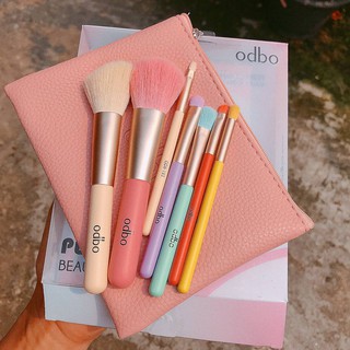 เซ็ทแปรงแต่งหน้าสีพาสเทล สวยสดใส แปรงขนนุ่มแน่นฟูodbo(โอดีบีโอ) Perfect brush odbo beauty tools OD8-193