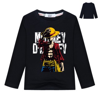 เสื้อยืดแขนยาวผ้าฝ้ายลายการ์ตูน One Piece