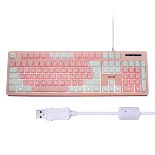 OKER GAMING KEYBOARD ROSE PINK BACKLIT GAMING KEYBOARD KB-912