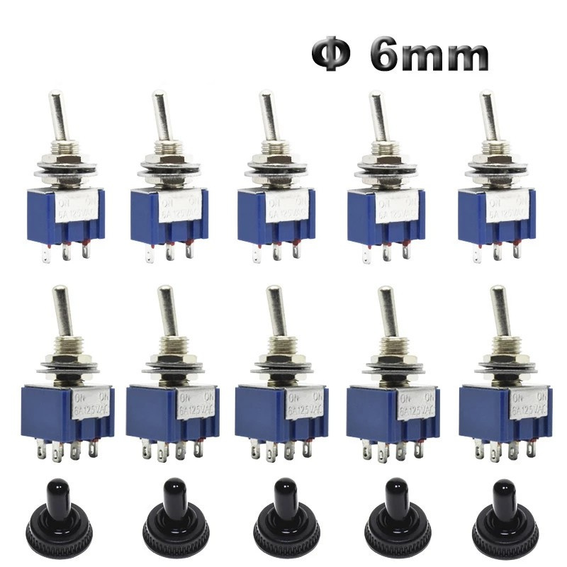 สวิทช์สลับเดี่ยว Spdt Dpdt On-On 120VAC 6A 1/4 นิ้ว Mts-102 103 202 10 ชิ้น / 5 ชิ้น