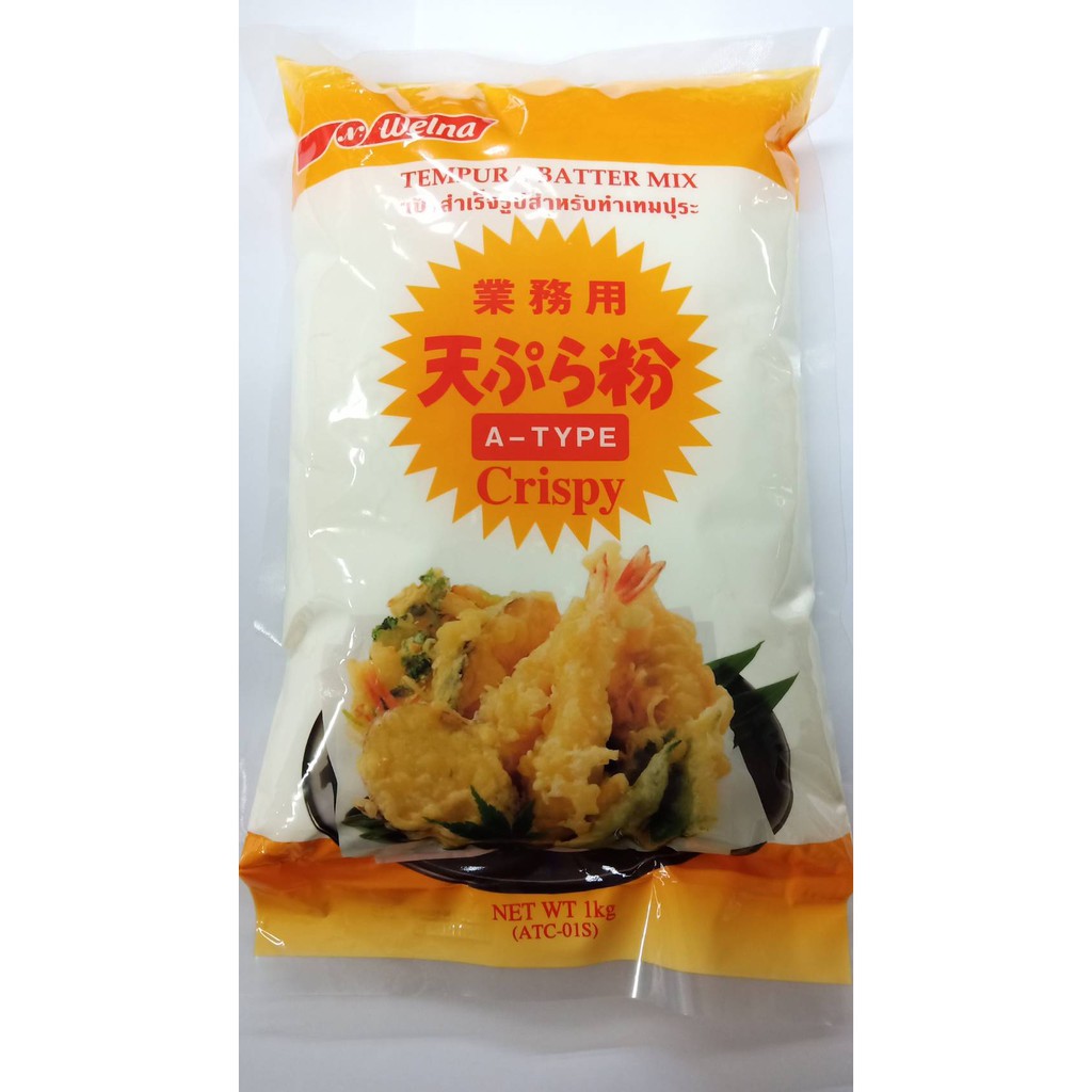 แป้งทอดกรอบเทมปุระ Tempura Batter Mix 1 กก. Welna tempura batter mix by