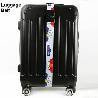 Luggage Belt สายรัดกระเป๋าเดินทาง สายคาด สายล็อค มีรหัสล็อคบนสาย เซซามี สตรีท สีขาว