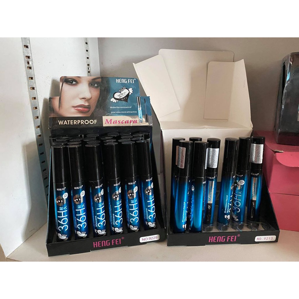 24แท่งราคาส่งมาสคาร่าขนตา36Hสีฟ้า HENG FEI WATERPROOF MASCARA & EYELINER PENCIL