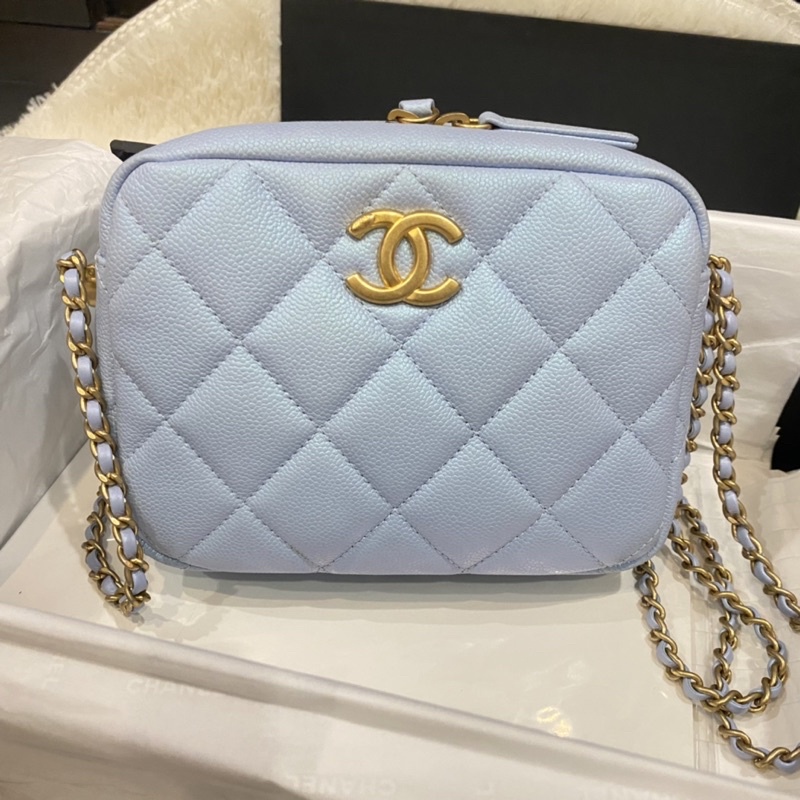 CHANEL Iridescent Caviar Camera bag microchip