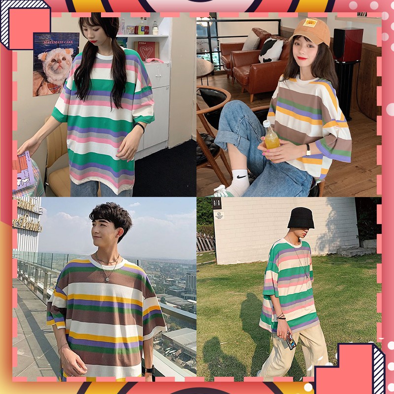 Man.shop เสื้อคู่ใหม่ เสื้อยืดลายทางสีสวย จะชายจะหรือหญิงก็ใส่ได้บอกลาเสื้อตัวเดิมไปได้เลย